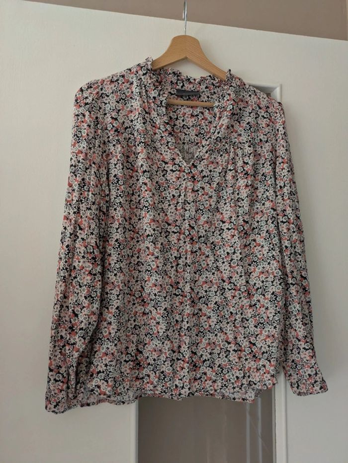 Magnifique haut blouse femme Yessica fleurs roses taille 42