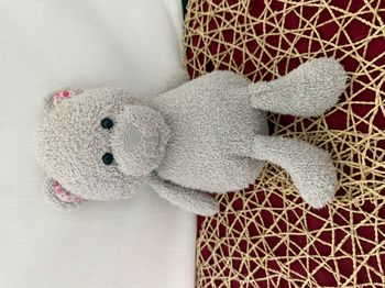Doudou Peluche Mes Petits Cailloux Grand Ours Nez Gris Fleurs Rose