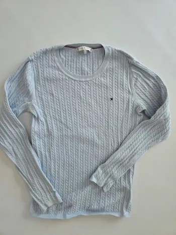 Pull maille Tommy Hilfiger bleu clair