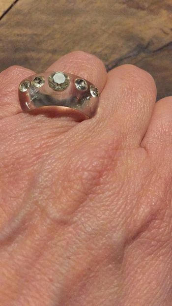Bague transparente strass taille 54