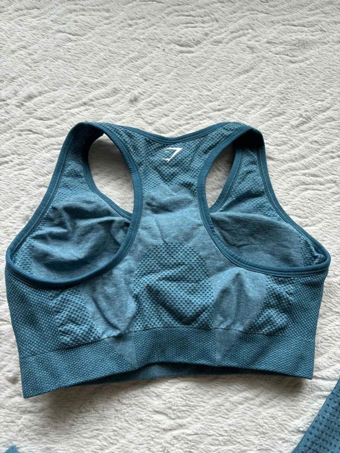 Ensemble Gymshark Vital Seamless – Brassière Legging taille haute Bleu Turquoise M/38– Comme Neuf - photo numéro 7