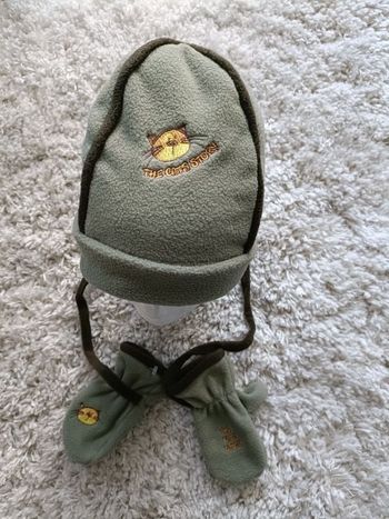 Ensemble bonnet et moufles en polaire, taille 51