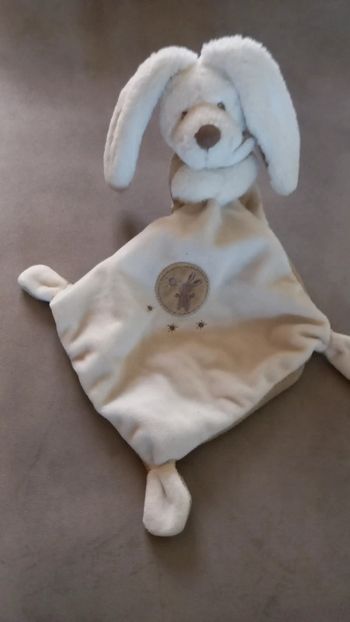 Doudou peluche lapin chien- mouchoir - Pommette