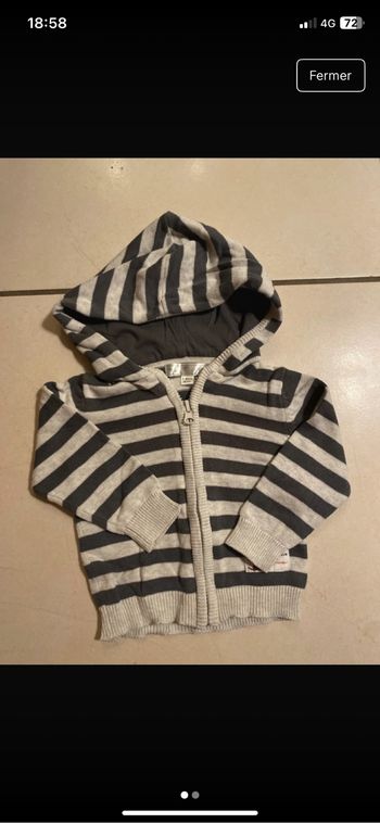 Gilet veste mes petits cailloux 3 mois gris