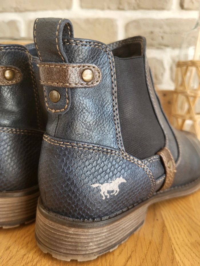 Bottines Chealsea Mustang bleu marine - Excellent état - photo numéro 11