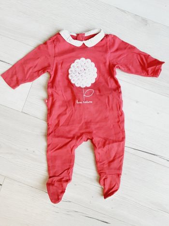 Vêtement bébé fille pyjama rose fleurs Obaïbi 3 mois