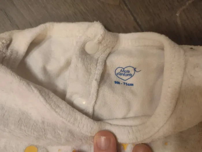 Lot 2 pyjamas mots d'enfants 9 mois étoile mixte - photo numéro 4