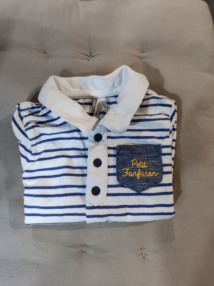 Polo manche longue marinière
