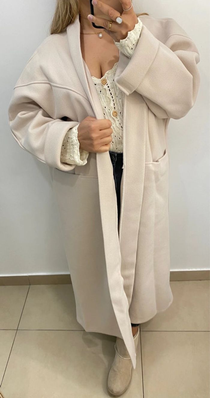 Superbe Manteau Long Beige  Taille Unique - photo numéro 6
