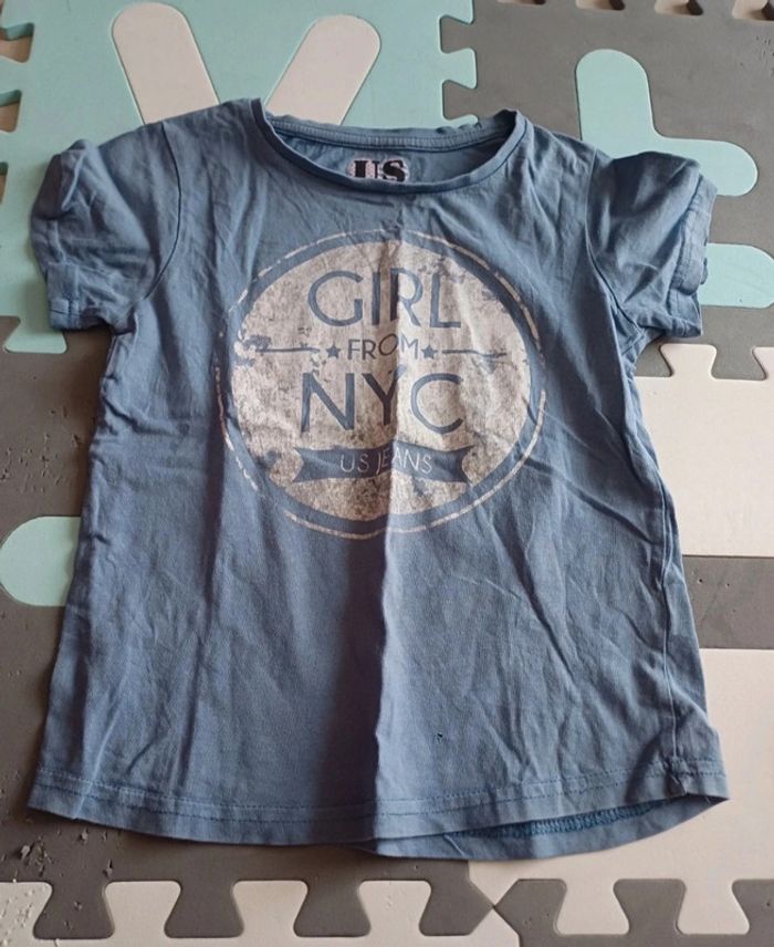 T-shirt bleu fille 8 ans
