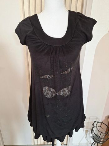 Robe effet peau de peche noir TU #FTU-033
