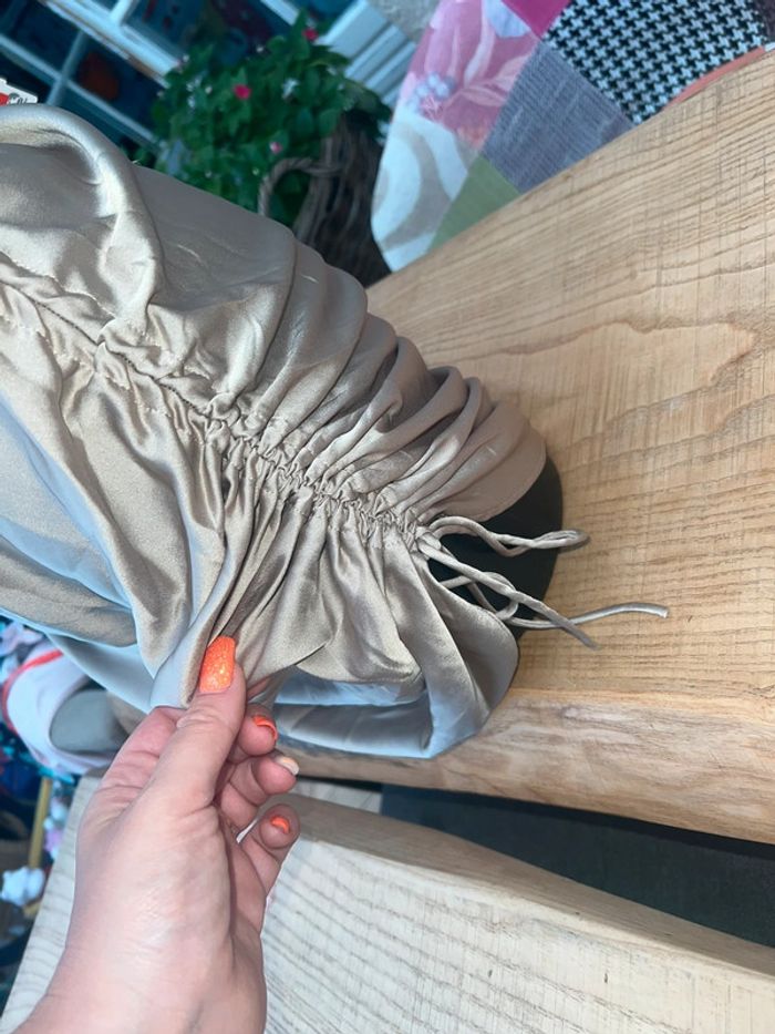 Robe d’été mango femme taille S beige satinée neuve soirée sexy avec étiquette 36 été - photo numéro 4