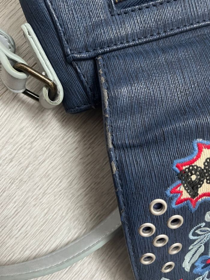 Sac bandoulière Desigual – Bleu marine à motifs fleuris - photo numéro 7