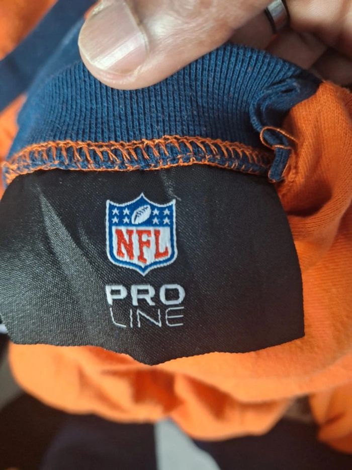 Veste épaisse a capuche NFL réversible homme / orange et bleu taille 2XL floqué (248) - photo numéro 16