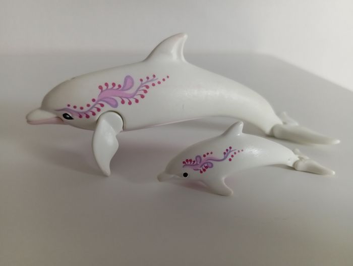 Playmobil dauphin blanc avec sont bébé - photo numéro 2