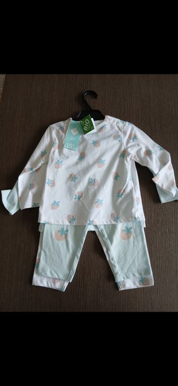 Lot 2 pyjamas sans pieds fille tex baby 71 cm 9 mois