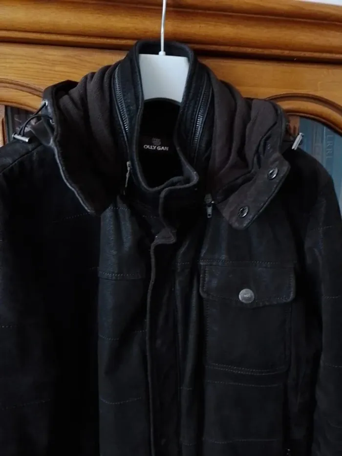 Blouson vintage en cuir Olly Gan taille XL - photo numéro 6