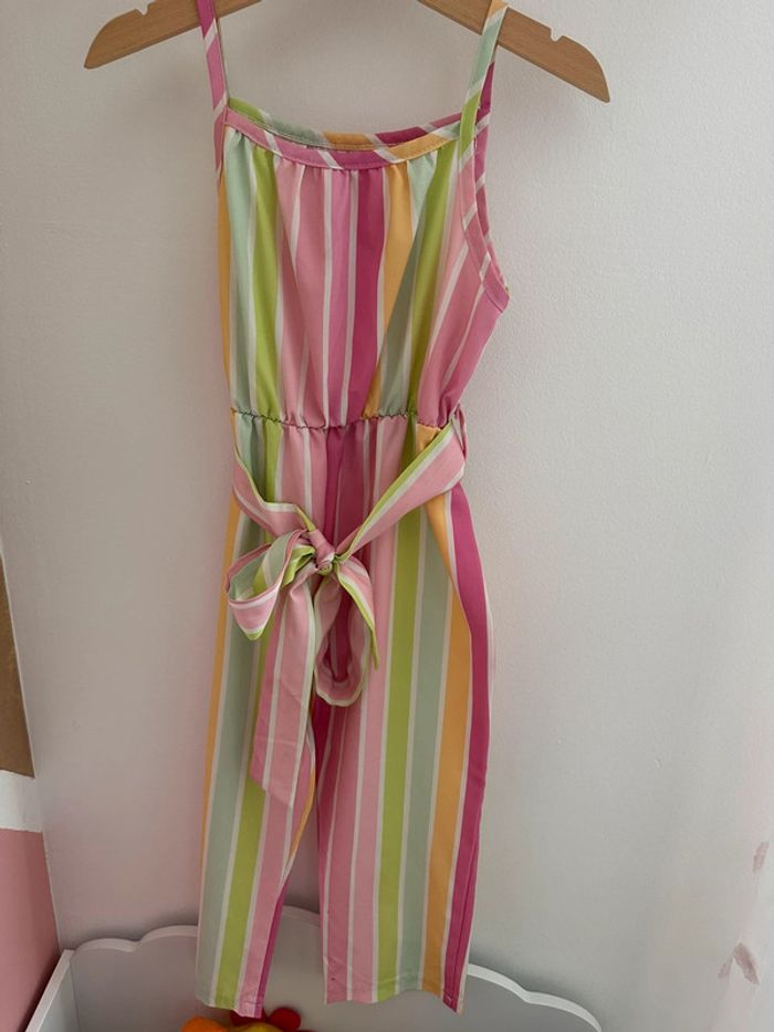 Combi pantalon rayée avec ceinture - photo numéro 2