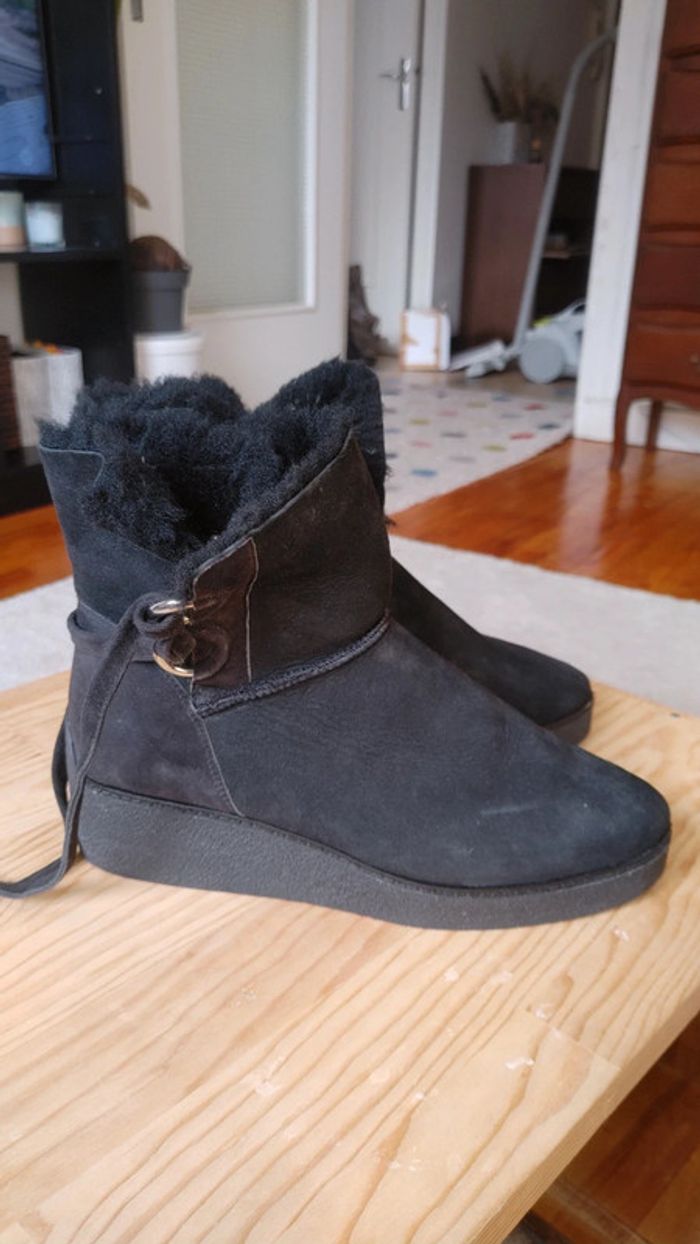 Boots bottine fourré véritable nubuk daim - photo numéro 14