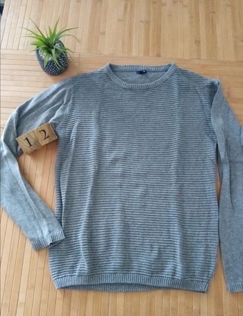 Pull côtelé gris 12ans kiabi