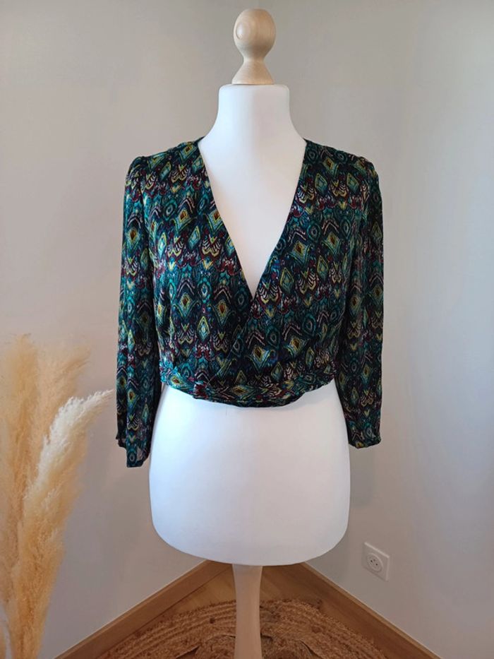 Blouse cache-coeur à motifs taille XL 42