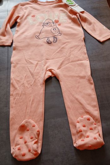 pyjamas en coton fille pieds antiderapants tex baby 81 cm 18 mois