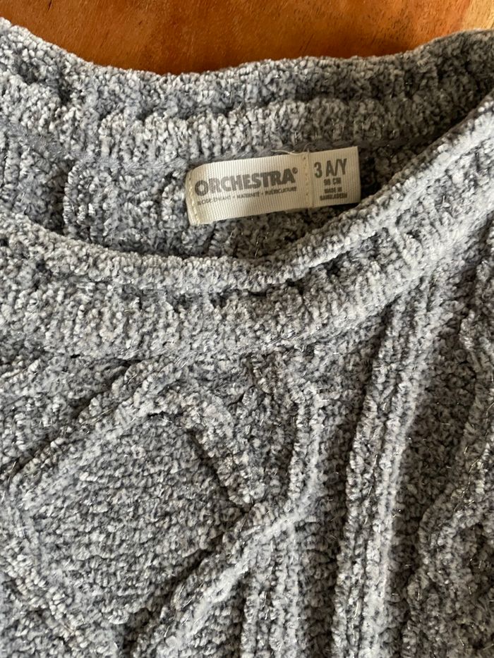 Robe pull maille chenille Orchestra fillette 3 ans - photo numéro 2