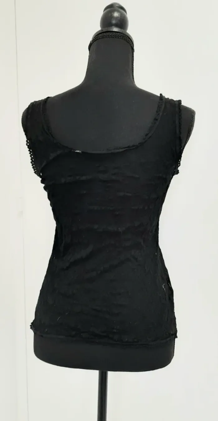 Très joli débardeur sexy en dentelle noire Rectangle Blanc - photo numéro 3