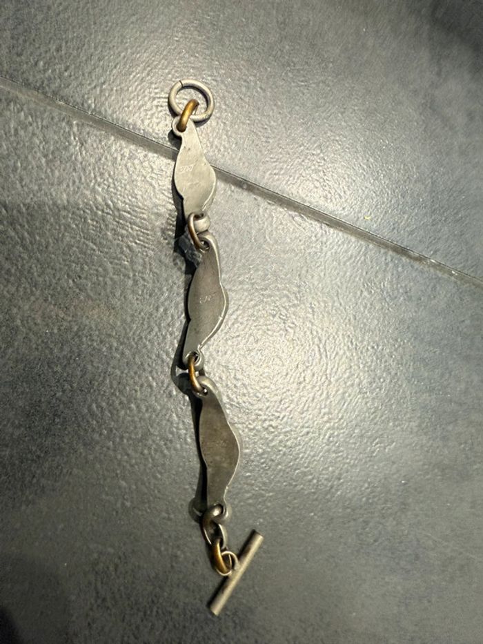 Bracelet, vintage, tout en métal et Pierre bleue fabrication artisanale - photo numéro 7