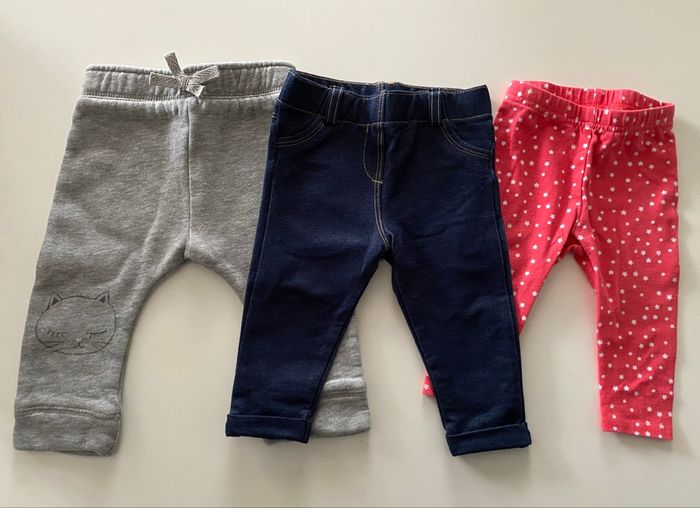2 pantalons et 1 legging 6 mois
