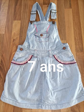 Robe salopette jean bleu clair 7 ans Sergent Major