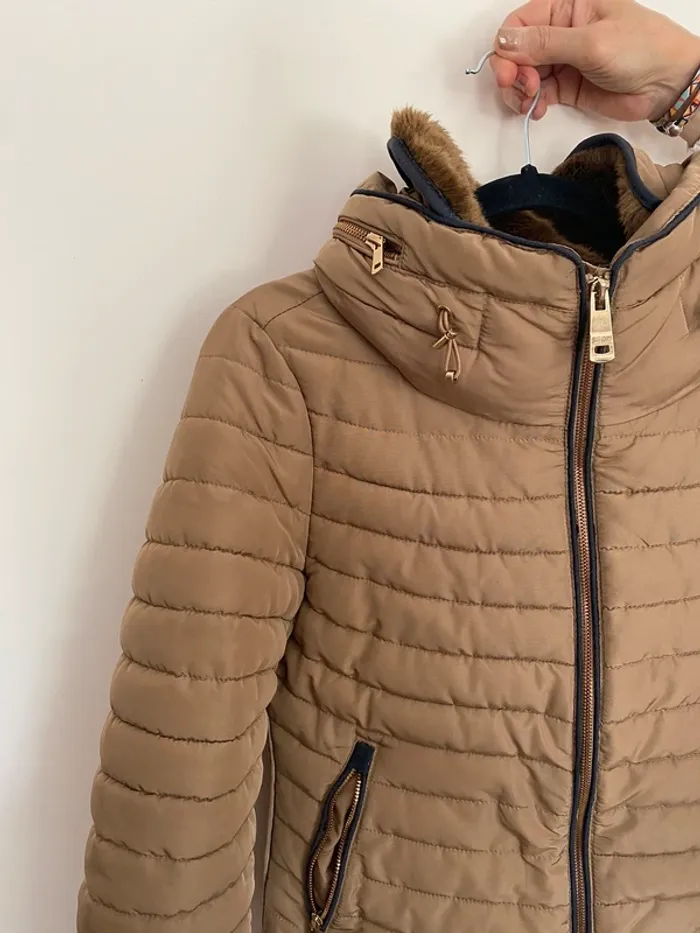doudoune beige zara taille M - photo numéro 2
