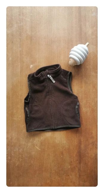 🌼 Quechua Gilet polaire sans manche Mixte marron 12mois 77cm 👶