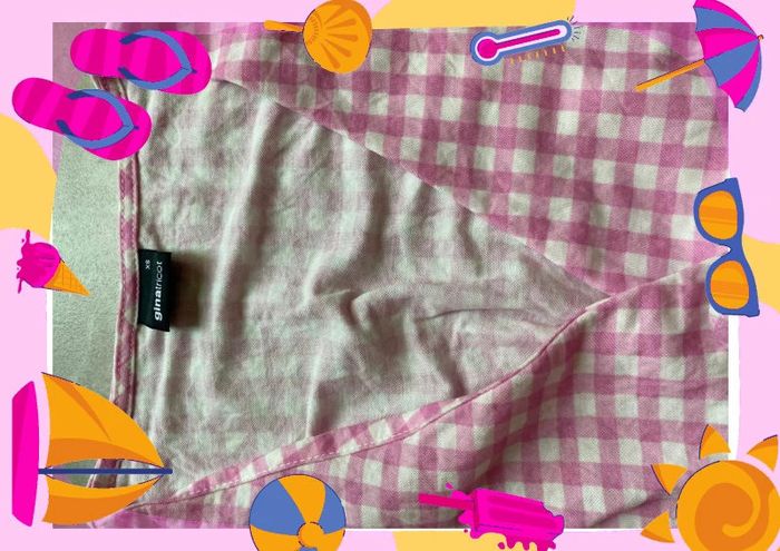 Blouse rose fushia blanc à carreaux - photo numéro 4