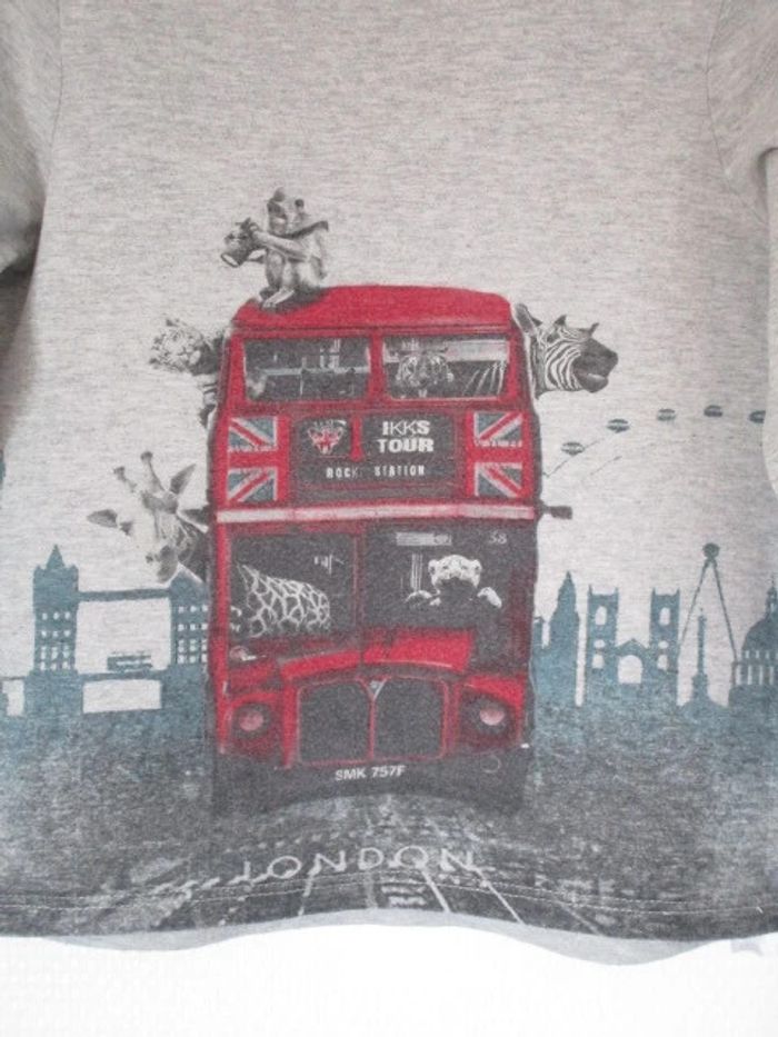T-shirt gris bus anglais IKKS 3 ans - photo numéro 3