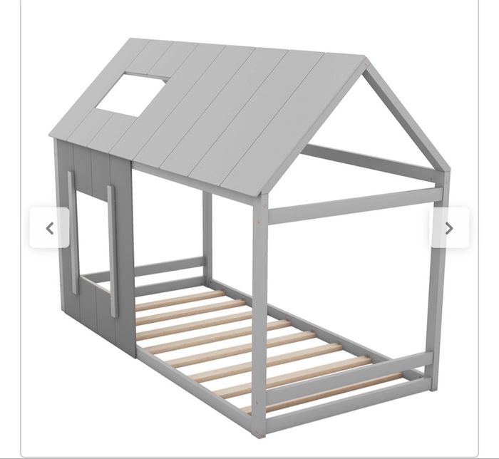 Lit cabane gris - photo numéro 4