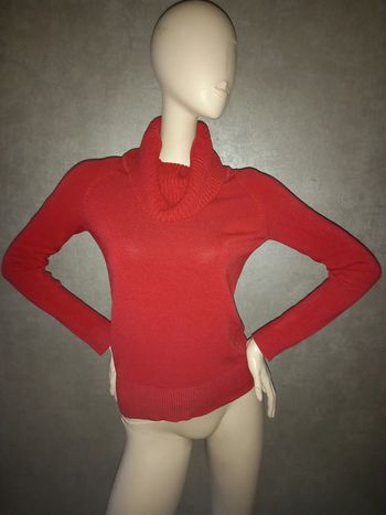 pull rouge col roulé camaïeu taille 36/38