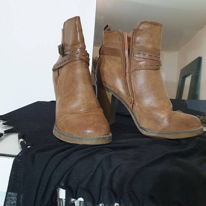 Bottine en cuir marron - photo numéro 2