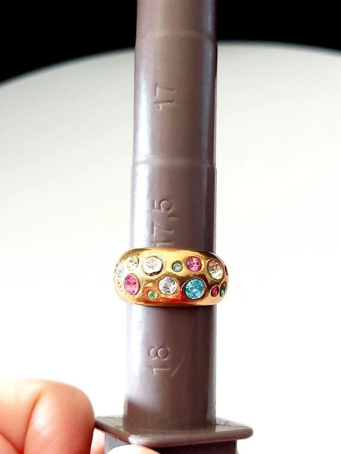 bague jonc en plaqué or vintage taille 55 - photo numéro 8