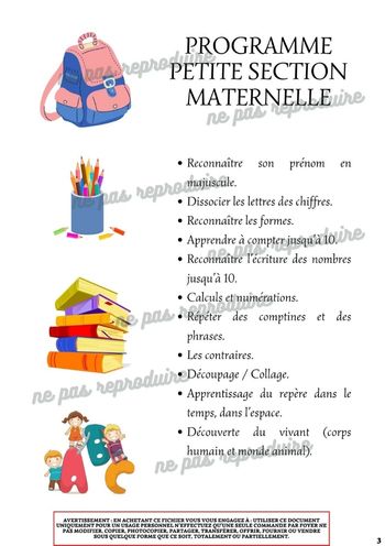 Création : cahier d'exercices Petite Section Maternelle