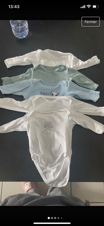 Lot de 5 body 3-6mois