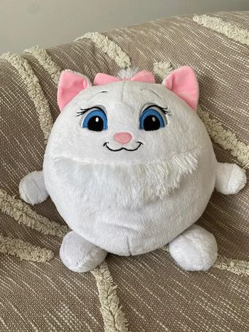 Peluche doudou coussin 33cm disney les aristochats Marie chat blanc et rose très bon état