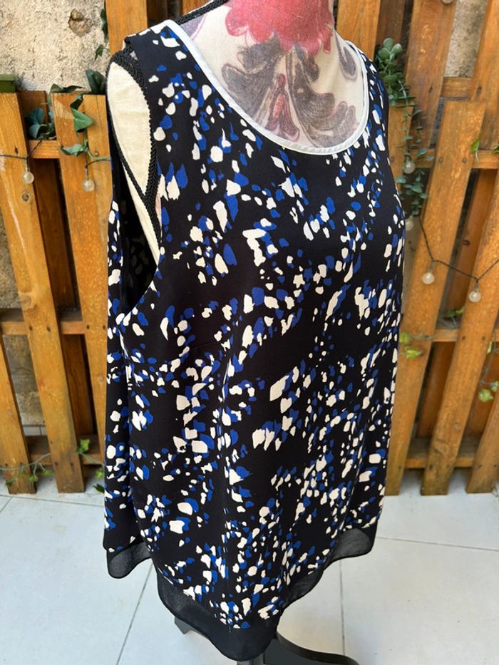 Débardeur haut sans manche noir et bleu - tex taille 44 - photo numéro 2