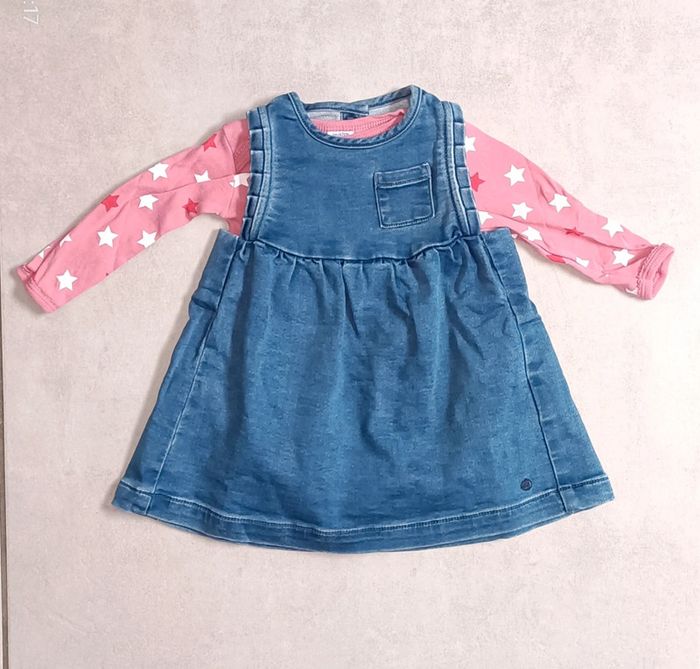 Robe en jeans + bodie manches longues - 6 mois
