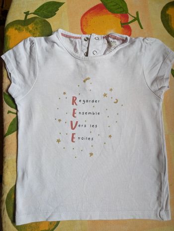 Tee-shirt fille rêve 18 mois