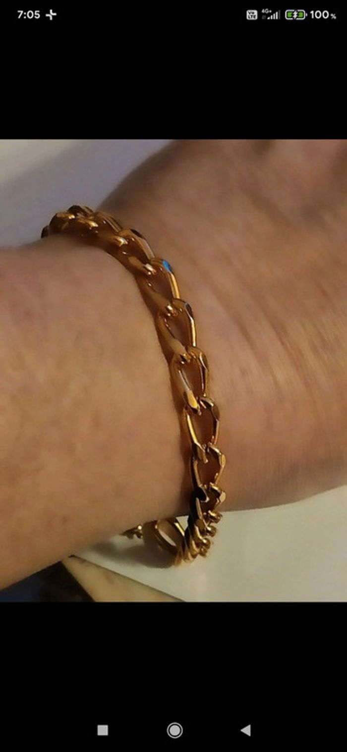 Bracelet mailles plaqué or - photo numéro 2