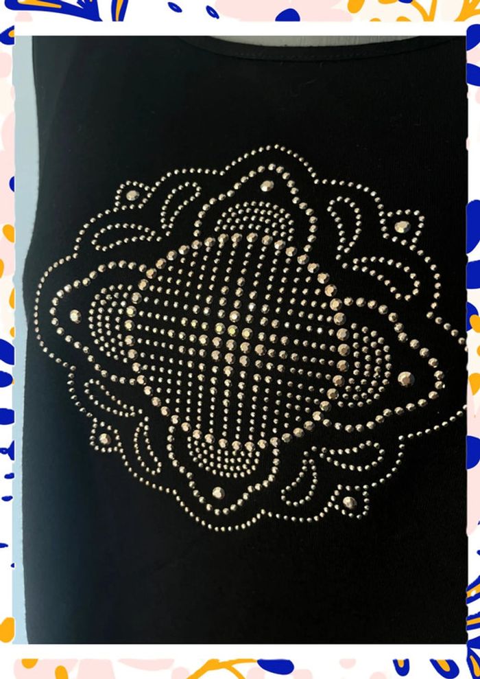 Débardeur noir Eugen Klein ~ Taille L/XL – Motifs brillants - photo numéro 2