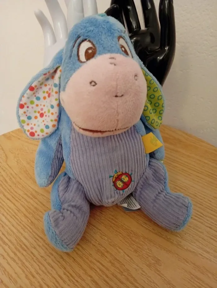 Solde 💝 Disney doudou peluche collection good morning bourriquet âne bleu violet fleur soleil - photo numéro 2