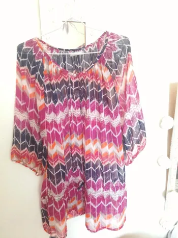 Blouse voile longue 46