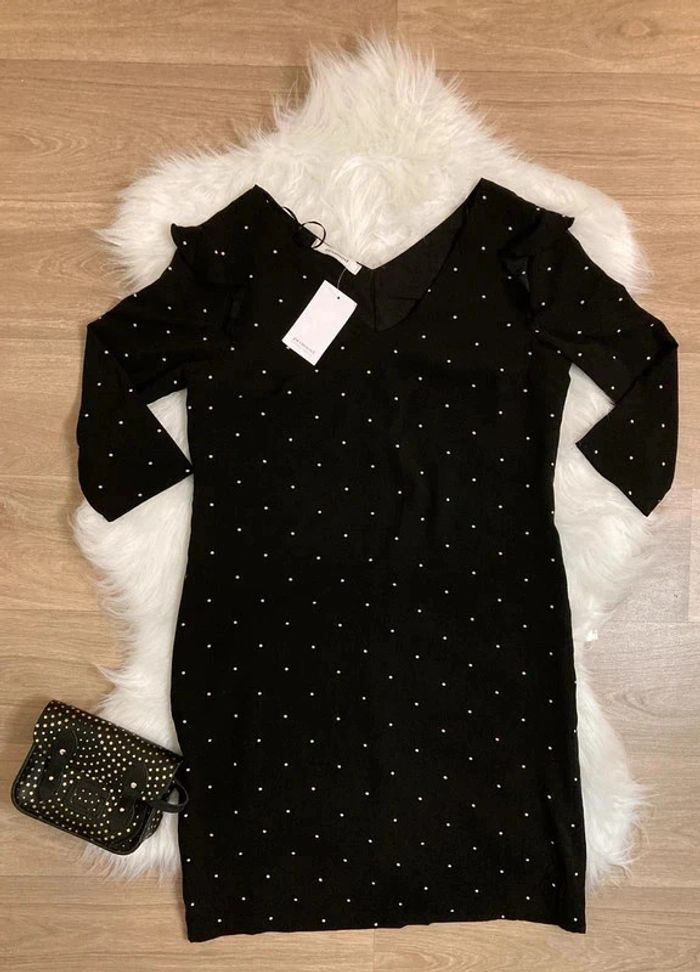 Robe noire à pois blancs – Taille M / 38 promod - photo numéro 2